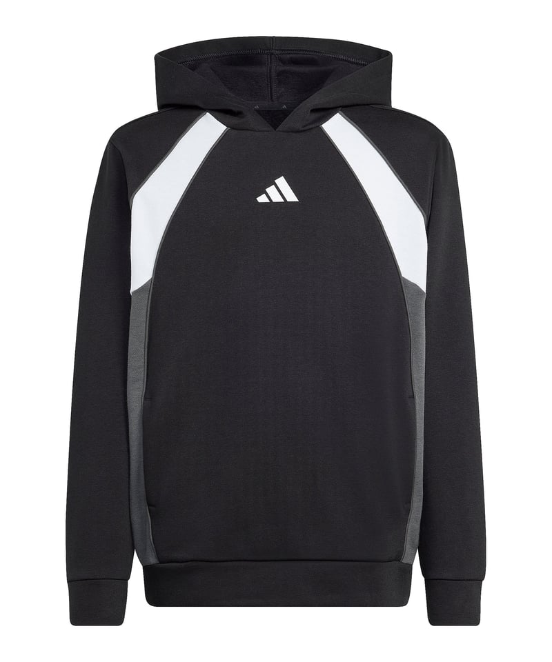 adidas Color Block Hoody Kids Schwarz - schwarz