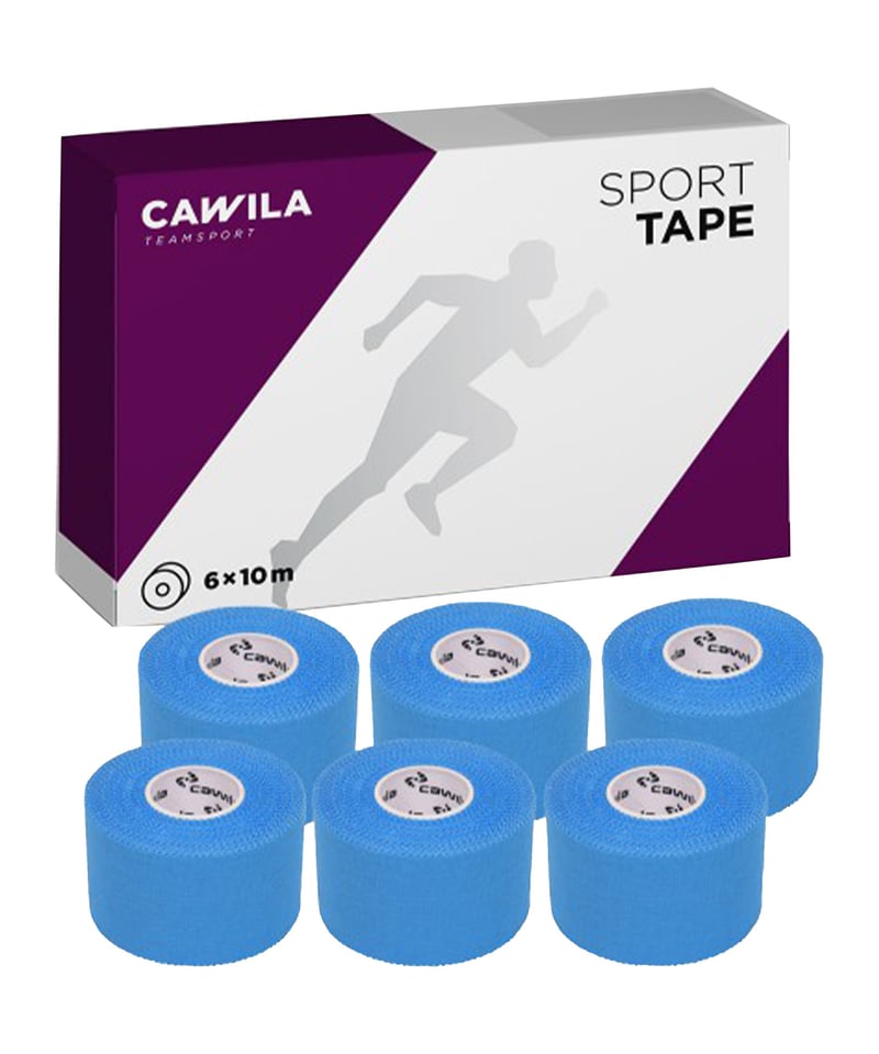 Cawila Sporttape COLOR 3,8cm x 10m 6er Set Blau - blau