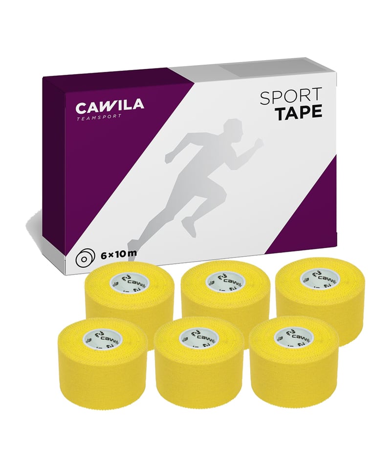 Cawila Sporttape COLOR 3,8cm x 10m 6er Set Gelb - gelb