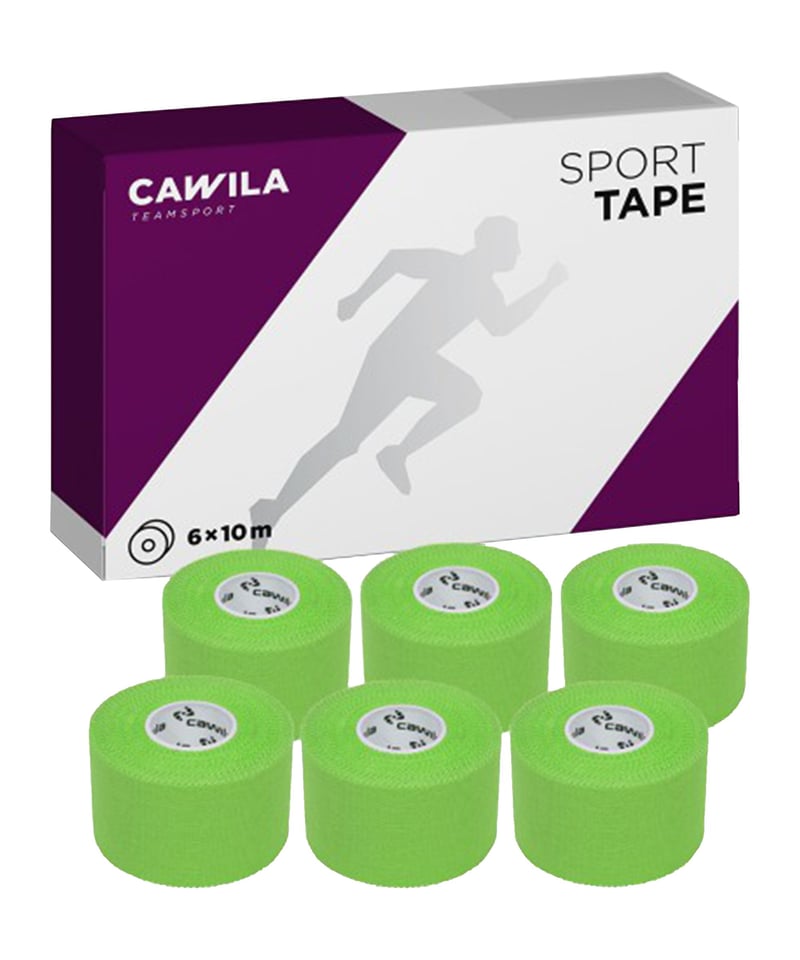 Cawila Sporttape COLOR 3,8cm x 10m 6er Set Grün - gruen