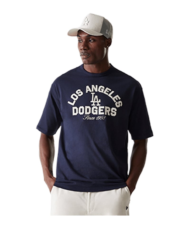 New Era MLB Heritage Oversized Los Angeles Dodgers T-Shirt Blau - blau