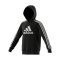 adidas 3 Stripes Kapuzenjacke Kids Schwarz Weiss - schwarz