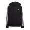 adidas 3S Kapuzenjacke Damen Schwarz Weiss - schwarz