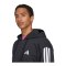 adidas Essentials 3 Stripes Kapuzenjacke Schwarz - schwarz