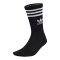 adidas Originals 3-Stripes Crew 6 Pairs Socken Schwarz - schwarz