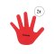 Cawila Marker-System Hand 18,5cm 4er Set Rot - rot
