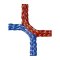 Cawila Tornetz 5,15x2,05m | Tiefe 1,0x1,0m | Maschenweite 12cm | Stärke 4mm | blau/rot - blau