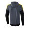 Erima Squad Kapuzen-Trainingsjacke Grau Schwarz - grau