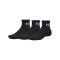 Under Armour Performance Cotton 3p Qtr Socken Schwarz F008 - schwarz