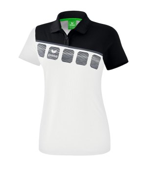 erima-5-c-poloshirt-damen-weiss-schwarz-fussball-teamsport-textil-poloshirts-1111913.png