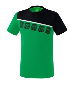 erima-5-c-t-shirt-kids-gruen-schwarz-fussball-teamsport-textil-t-shirts-1081905.png